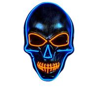 W WIDMANN MILANO Party Fashion - Máscara LED calavera, cara brillante, calavera, esqueleto, demonio, Halloween