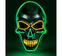 W WIDMANN MILANO Party Fashion - Máscara LED calavera, cara brillante, calavera, esqueleto, demonio, Halloween