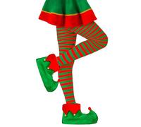 W WIDMANN MILANO Party Fashion - medias a rayas, 70 DEN, duendes, Papá Noel, Navidad