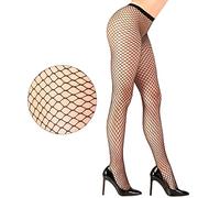 W WIDMANN MILANO Party Fashion - Medias de rejilla con mallas grandes, negras, medias para mujer