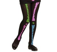 WIDMANN 29993 - Medias Esqueleto para Niña, Danza, Gótico, Terror, Dia De Los Muertos, Halloween, Carnaval, 70 Den, Talla 11-14 Años, Multicolor