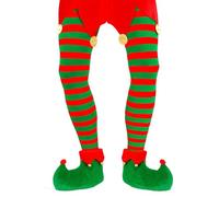 W WIDMANN MILANO Party Fashion - Medias para caballero, a rayas, 70 DEN, elfos, Papá Noel, Navidad