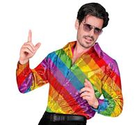 W WIDMANN MILANO Party Fashion - Moda de fiesta Camisa de lentejuelas para hombre, Disco Fever, Schlagermove, Animal Print, Camisa de hombre