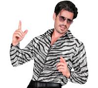 W WIDMANN MILANO Party Fashion - Moda de fiesta Camisa de lentejuelas para hombre, Disco Fever, Schlagermove, Animal Print, Camisa de hombre