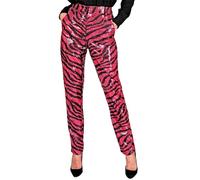 W WIDMANN MILANO Party Fashion - Moda de fiesta Pantalones de lentejuelas para mujer, Disco Fever, Schlagermove, pantalones de mujer, estampado animal