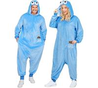 W WIDMANN MILANO Party Fashion - mono de monstruo goloso para adultos, mono de felpa turquesa con capucha, disfraz de animal para carnaval