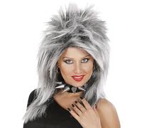 W WIDMANN MILANO Party Fashion - P0749 - Peluca Rock Star, gris, motero, rockero, carnaval, fiesta temática