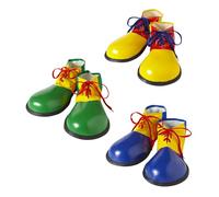 W WIDMANN MILANO Party Fashion, Pack de 3 Zapatos de Payaso para Adultos, Comodidad Óptima, Colores Vivos, Accesorios para Disfraces, Amarillo, Verde y Azul, Talla Única