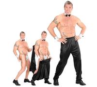 W WIDMANN MILANO Party Fashion - Pantalones de stripper con cierre de velcro, negros, despedida de soltera, espectáculo de baile, disfraz