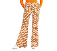 W WIDMANN MILANO Party Fashion - Pantalones acampanados de mujer de los años 70, look retro colorido de estilo vintage, para carnaval, festival