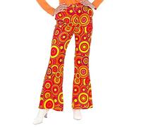 W WIDMANN MILANO Party Fashion - Pantalones Acampanados de Mujer de los años 70, Look Retro Colorido de Estilo Vintage, para Carnaval, Festival