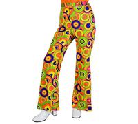 W WIDMANN MILANO Party Fashion - Pantalones Acampanados de Mujer de los años 70, Look Retro Colorido de Estilo Vintage, para Carnaval, Festival