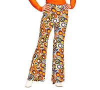 W WIDMANN MILANO Party Fashion - Pantalones acampanados de mujer de los años 70, look retro colorido de estilo vintage, para carnaval, festival