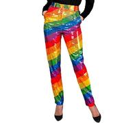 W WIDMANN MILANO Party Fashion - Pantalones de lentejuelas de moda de fiesta para mujer, Disco Fever, Schlagermove, pantalones de mujer, estampado animal
