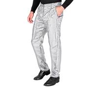 W WIDMANN MILANO Party Fashion - Pantalones de lentejuelas para hombre, pantalones brillantes, disfraz de los años 70 para presentador, discoteca y fiesta