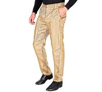 W WIDMANN MILANO Party Fashion - Pantalones de lentejuelas para hombre, pantalones brillantes, disfraz de los años 70 para presentador, discoteca y fiesta