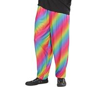 W WIDMANN MILANO Party Fashion - Pantalones de los 80 para adultos, colores del arcoíris, atuendo de mal gusto