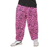 W WIDMANN MILANO Party Fashion - Pantalones de los años 80 con estampado de cebra, pantalones de chándal, disfraces de carnaval