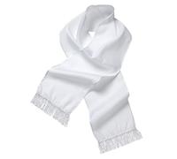 W WIDMANN MILANO Party Fashion 9148S - Chal de raso blanco, 140 x 26 cm, accesorio de disfraz de Charleston, para fiestas temáticas y carnavales