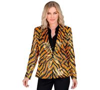 W WIDMANN MILANO Party Fashion Party Fashion Blazer with Sequins, estampado animal, color tigre marrón, XXL (Widmann S.r.l. 12960)
