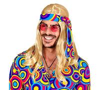 W WIDMANN MILANO Party Fashion - Peluca 70s Disco Fever con diadema, pelo sintético, flower power, hippie