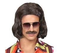 W WIDMANN MILANO Party Fashion - Peluca años 70 con bigote, Disco Fever, Carnaval