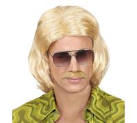 W WIDMANN MILANO Party Fashion - Peluca años 70 con bigote, Disco Fever, Carnaval