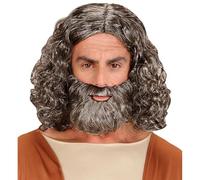 Widmann S.r.l. Disfraz para adulto wdm04947 Peluca y barba bíblica Gris talla única (caja)