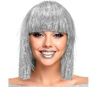 W WIDMANN MILANO Party Fashion - Peluca bob con flequillo, pelo brillante para mujer, accesorio de disfraz para carnaval y fiestas