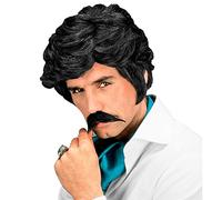 W WIDMANN MILANO Party Fashion - Peluca Casanova con barba, años 80, pelo sintético, gangster