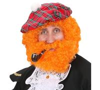 W WIDMANN MILANO Party Fashion - Peluca con barba naranja | Peluca naranja de pelo sintético con barba rizada - Accesorio de disfraz para San Patricio, Carnaval y fiestas temáticas