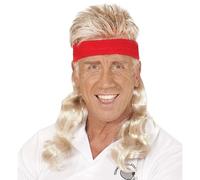 W WIDMANN MILANO Party Fashion - Peluca con pelo rizado y diadema, años 80, tenista, peluca de pelo largo