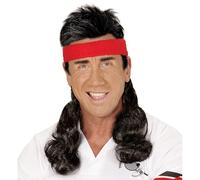 W WIDMANN MILANO Party Fashion - Peluca con pelo rizado y diadema, años 80, tenista, peluca de pelo largo