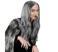 W WIDMANN MILANO Party Fashion - Peluca Crudelia, gris, peluca de bruja, pelo sintético, para carnaval o Halloween