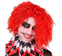 W WIDMANN MILANO Party Fashion - Peluca Killer Clown, verde o roja, pelo sintético, accesorio payaso de terror, disfraz Halloween