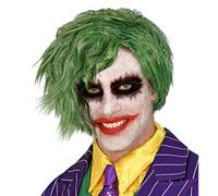 W WIDMANN MILANO Party Fashion - Peluca de payaso de terror | Pelo sintético verde con corte de pelo corto para Halloween, Carnaval y fiestas temáticas