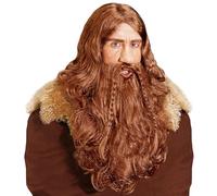 W WIDMANN MILANO Party Fashion – Peluca Galia vikinga con barba y bigote, pelo sintético largo