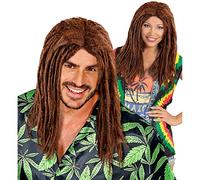 W WIDMANN MILANO Party Fashion - Peluca Rastas, rastafari, reggae, trenzas, Jamaica, cabello postizo, accesorios para disfraces de carnaval