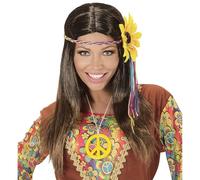Widmann- Peluca hippie, Color marrón, talla única (04657)