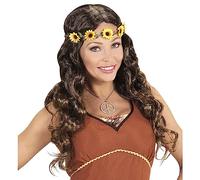 WIDMANN MILANO PARTY FASHION - Peluca hippie o medieval, con cinta para el pelo, carnaval, fiesta temática