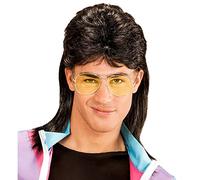 W WIDMANN MILANO Party Fashion - Peluca mullet con gafas, pelo sintético, traje años 80
