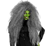 W WIDMANN MILANO Party Fashion 02016 - Peluca peinado gigante, gris, pelo sintetico, mujer mayor, bruja, fiesta de disfraces, carnaval