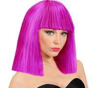 W WIDMANN MILANO Party Fashion - Peluca Showgirl, corte bob largo con flequillo, peluca de pelo corto para carnaval, Halloween, festivales