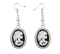 W WIDMANN MILANO Party Fashion - Pendientes con camafeo de calavera | Joyas con estilo de esqueleto para Halloween, Carnaval y fiestas temáticas