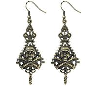 W WIDMANN MILANO Party Fashion - Pendientes de pirata | Accesorios para disfraces con calavera y huesos cruzados para Carnaval y fiestas temáticas