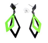 W WIDMANN MILANO Party Fashion - Pendientes rombo, pendientes para oreja, bisutería, disco, años 80, disfraz, carnaval