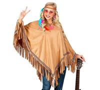 W WIDMANN MILANO Party Fashion - Poncho con aspecto de ante, indio, disfraces