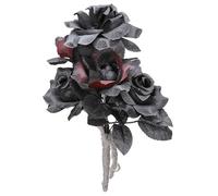 W WIDMANN Milano Party Fashion, Ramo de Novia de Halloween, Rosas Negras y Rojas, Versátil para Todas Las Ocasiones, Materiales Duraderos, Fácil Cuidado, Accesorio Imprescindible
