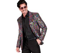 W WIDMANN MILANO Party Fashion Sequin jacket, estampado animal, color colorido, XXL (Widmann S.r.l. 12690)