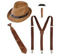 W WIDMANN MILANO Party Fashion 68557 - Disfraz de Los Wilden 20, 5 piezas, Charleston, Gangster, Boss Mafia, Accesorios, Carnaval